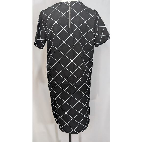 Sanctuary NWT Suit Set Boxy Top Pencil Skirt XS Black White Diamond Knit - Picture 3 of 11